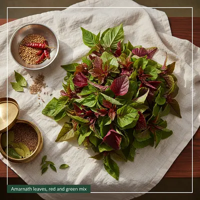 Amaranth leaves, red and green mix
