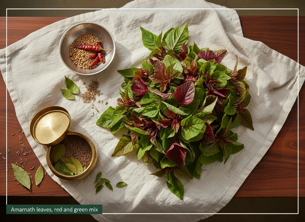 Amaranth leaves, red and green mix — IFCT nutrition profile