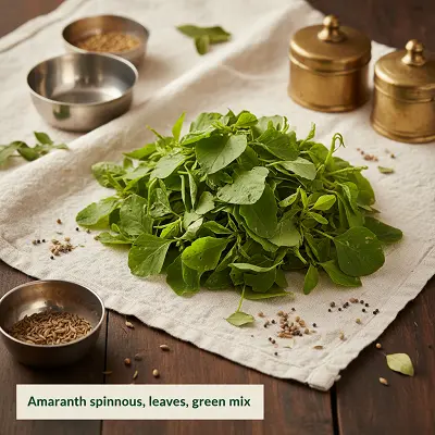 Amaranth spinosus, leaves, green mix