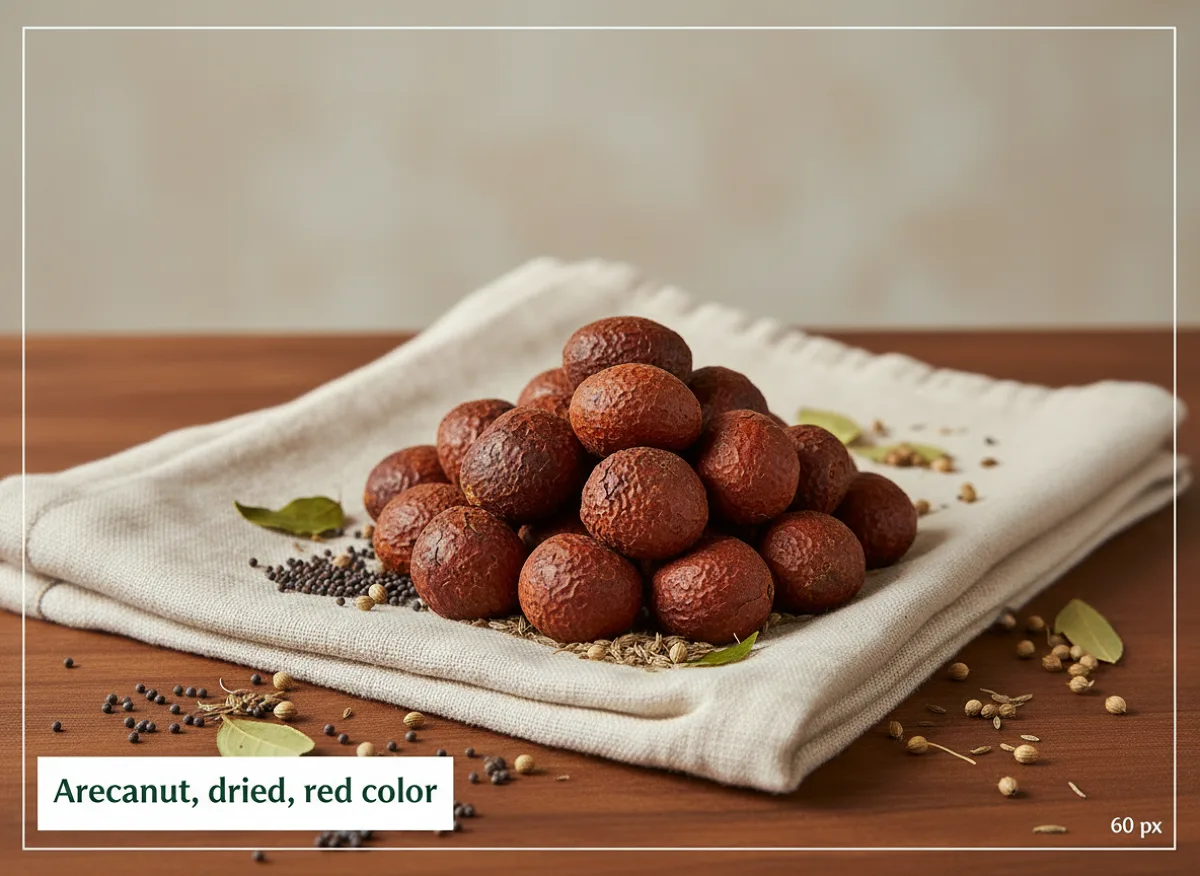 Arecanut, dried, red color — IFCT nutrition profile