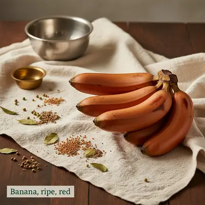 Banana, ripe, red