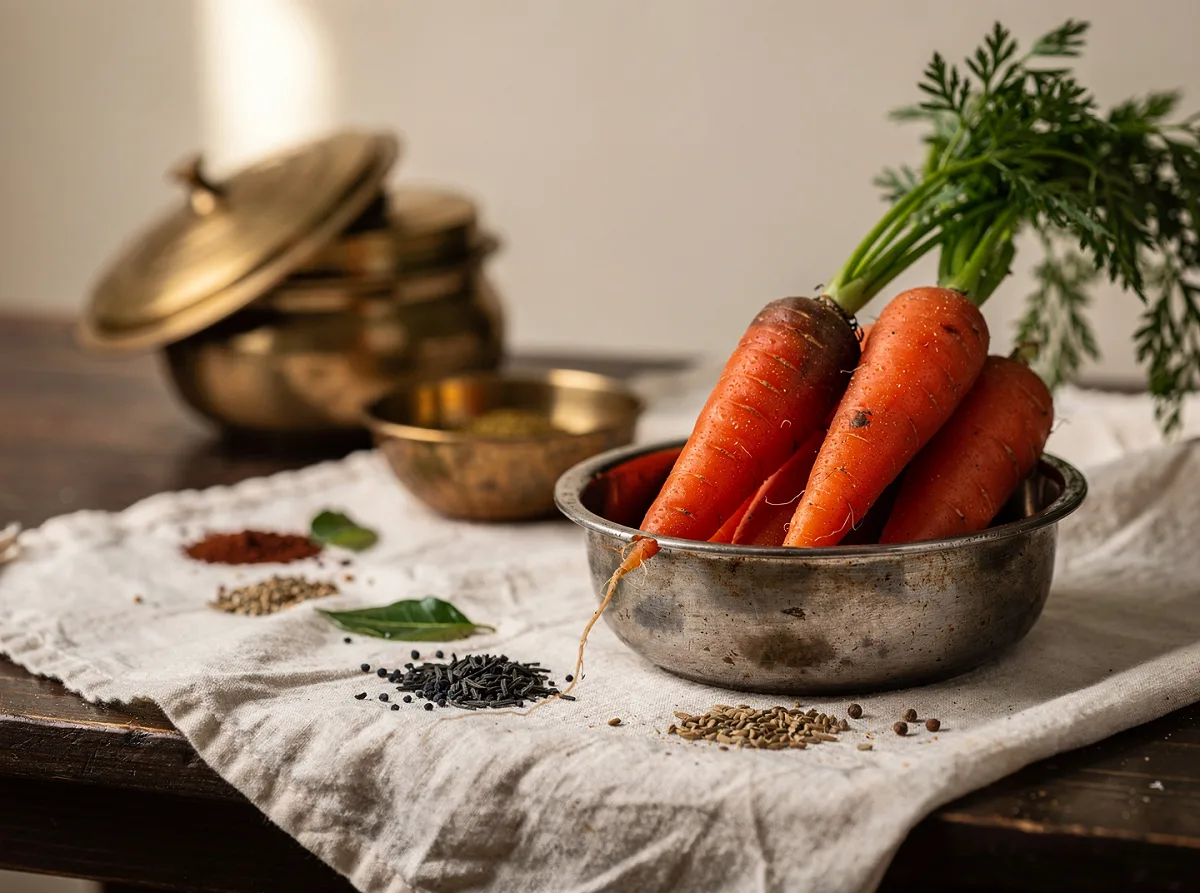 Fresh orange carrots with smooth skin, whole and unpeeled, displayed on a white surface.