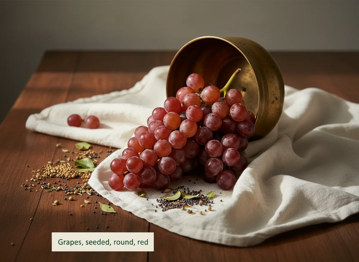 Grapes, seeded, round, red — IFCT nutrition profile