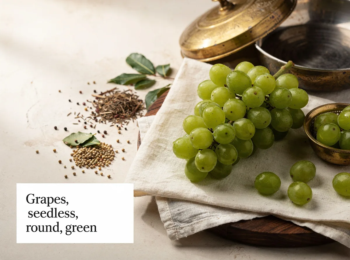Grapes, seedless, round, green — IFCT nutrition profile