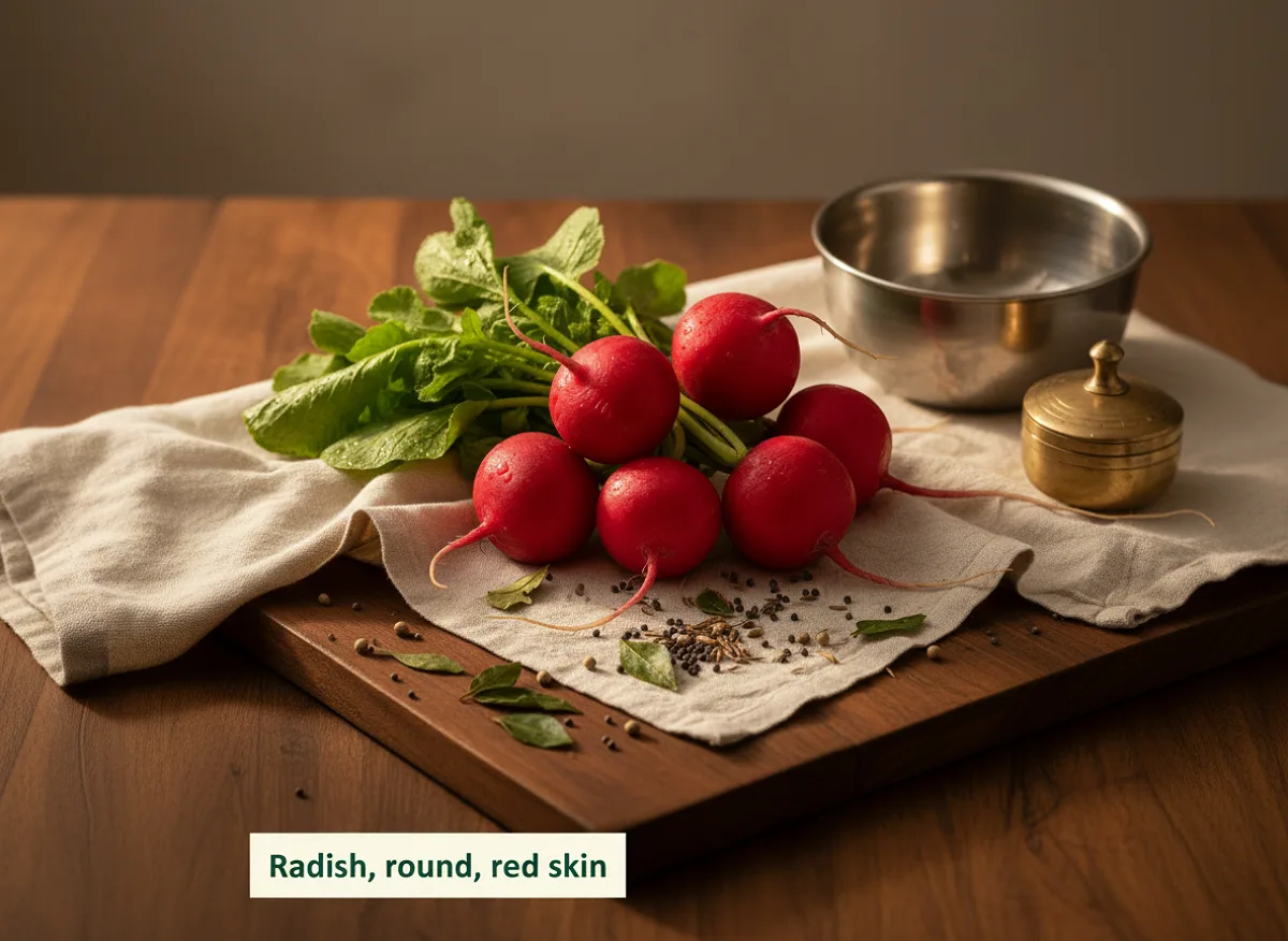 Radish, round, red skin — IFCT nutrition profile